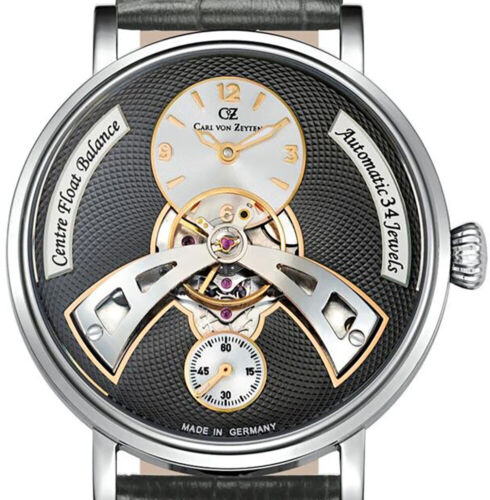 Carl von Zeyten CVZ0042GY Baden-Baden Automatik silber grau Leder Herren Uhr NEU - Bild 3 von 6