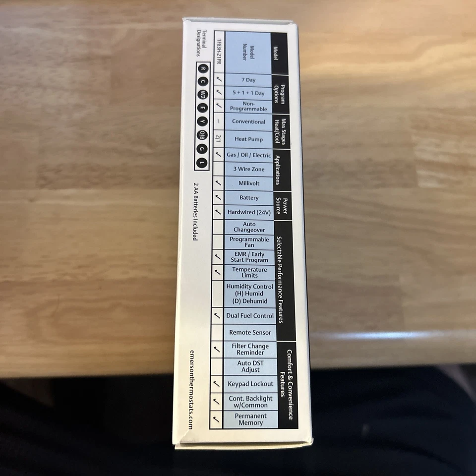 **NEW** 1F83H-21PR Emerson/WhiteRodgers 2 Heat/1 Cool Heat Pump Prog Tstat HVAC - Image 2 of 3