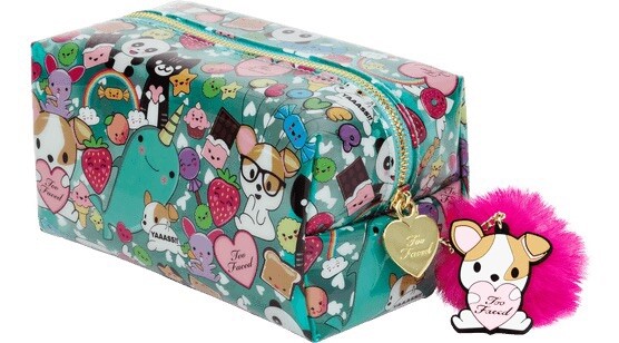 Too Faced Clover the Dog Vinyl Makeup Bag w/ Keychain NEW NO BOX  Packaged