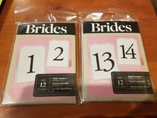 BRIDES Table Numbers 1-12, 13-24 - NEW White/Black Fold Stand Wedding 83926
