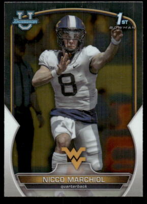2022 Bowman Chrome University Nicco Marchiol 77    West Virginia Mountaineers