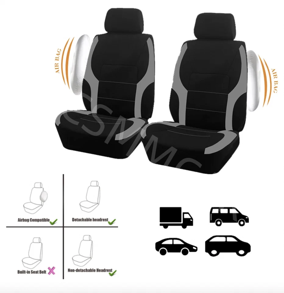 Juego completo de fundas de asiento delanteras traseras protectoras de cojín lavables para cuatro estaciones Foto 3 de 4