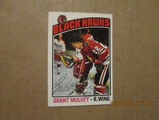 NHL Chicago Black Hawks #22 Grant Mulvey Autographed 1976-77 Hockey Card