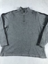 Eddie Bauer Sweater Mens Medium Gray Long Sleeve 1/4 Zip Pullover Up Collar