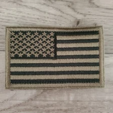 GREEN AMERICAN FLAG TACTICAL MORALE PATCH HOOK AND LOOP NEW
