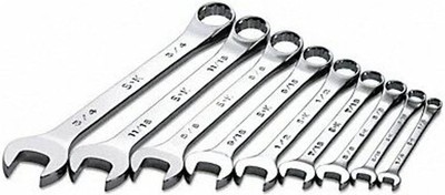 SK Tools USA 9 Piece, Regular, 6 & 12 Point, SAE SuperKrome  Combination