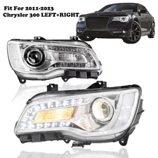 Fit 2011-2023 Chrysler 300 Headlights LED DRL Projector Lifetime Support Chrome