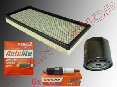 Ölfilter Luftfilter Zündkerzen Autolite USA für Chrysler Voyager 3.3L 1996-2000