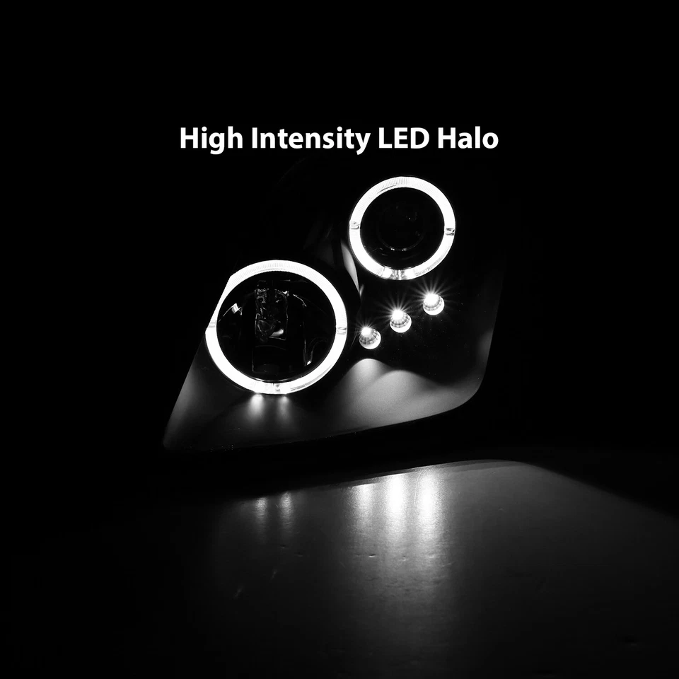 [2LED Halo]For 1997 1998 1999 2000 2001 Honda Prelude Projector Black Headlights - Image 2 of 4