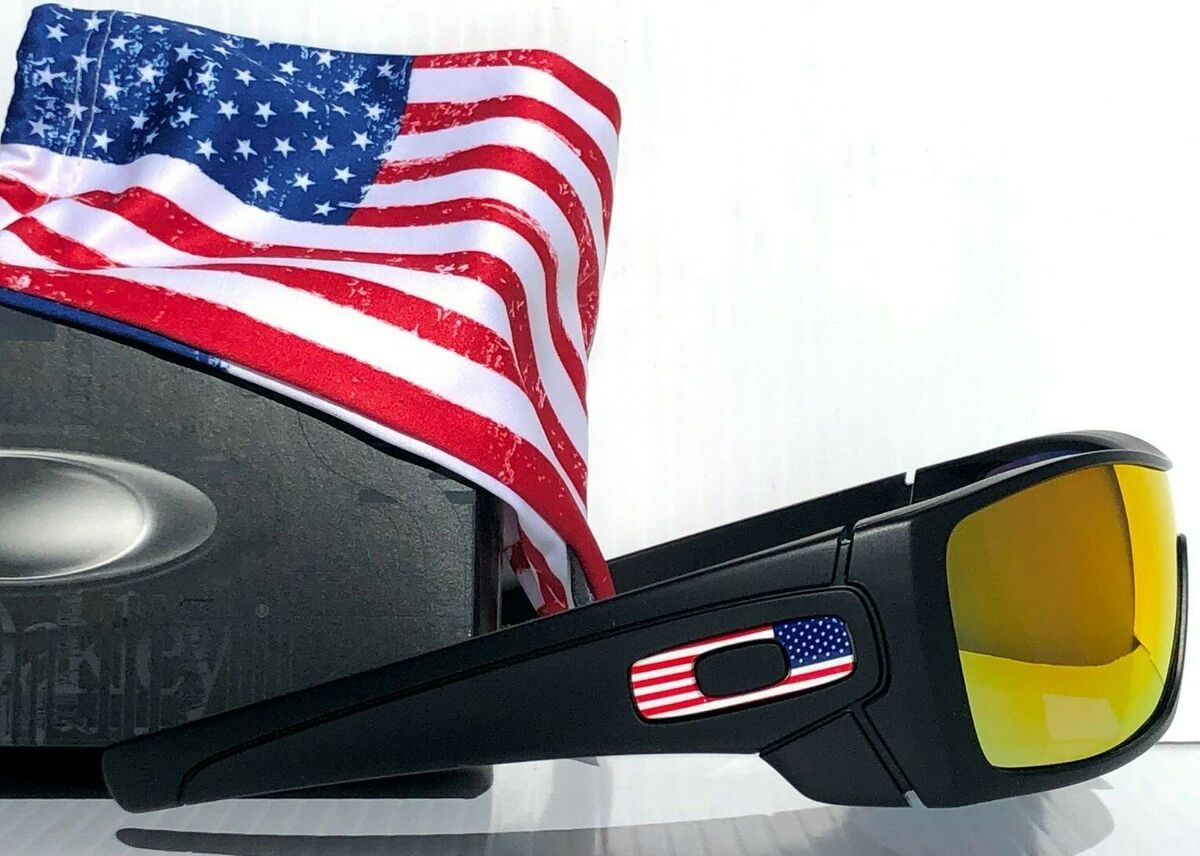 NEW Oakley BATWOLF Black Matte USA Flag POLARIZED Galaxy Ruby