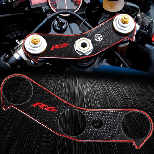 Cubierta de yugo de mango pegatina negra perforada para bicicletas 2006-16 YZF R6 rojo cromado - Imagen 1 de 4