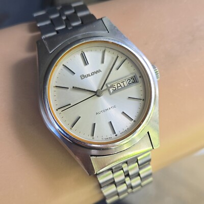 Vintage BULOVA men's automatic watch day/date swiss made 1977 | eBay