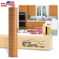 Premium Teak Wood Grain Vinyl Wrap Sticker Car Home Kitchen Decoration #1538