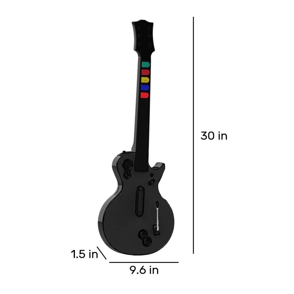 Guitar Hero Controller PC, Wireless PlayStation 3 PS3 /PC Guitar Hero  Guitar with Dongle for Clone Hero, Guitar Hero 3/4/5 Rock Band 1/2 Games  Black