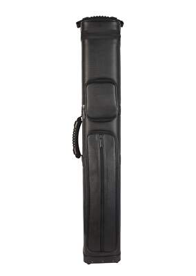 ASKA Hard 4x8 Pool Cue Case - Holds 4 Butts & 8 Shafts, Heavy-Duty Black Vinyl C