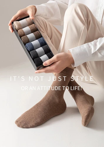 5Pairs Combed Cotton Socks Business Men High Quality Long Casual Mid Tube Socks - Picture 13 of 40