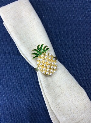 Elegante Perle Ananas Serviettenringe mit 40 cm x 40 cm Servietten in Geschenkbox.