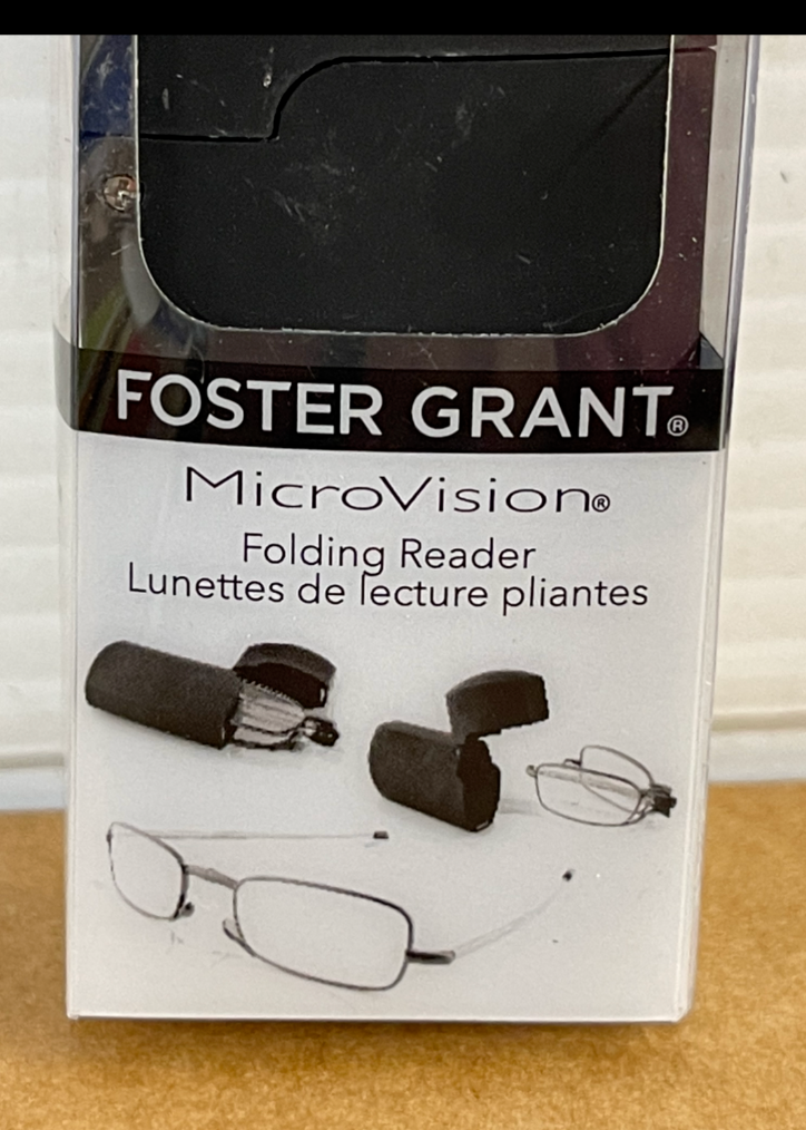 Foster Grant MicroVision GIDEON Folding Reader Glasses New w/case eBay