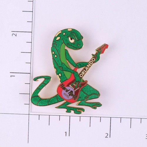 Hard Rock Hotel Pin Orlando Green Gecko Playing Guitar - Picture 2 of 3