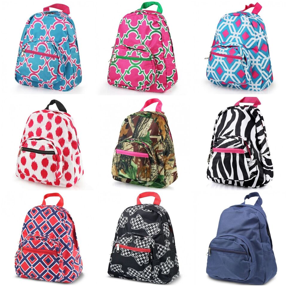 Mini School Travel Small Backpack Kid Toddler Teen Backpack Quatrefoil Dots Camo