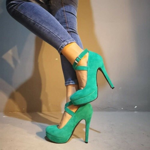 Fashion Women Pumps Platform Round Toe Heels Pumps Green Shoes Plus Size 420 eBay