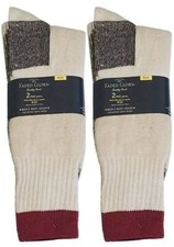 4 PAIR Men's Creme, Black w/ Red Trim Faded Glory Boot Socks SIZE 6-12
