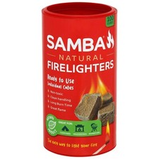 Samba Natural Firelighters 100 Cube pack Camping Fire Lighter Burn Starter BBQ