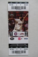 SAN FRANCISCO GIANTS VS NATIONALS 8/13/2015 FULL TICKET ~ YUNEL ESCOBAR HR