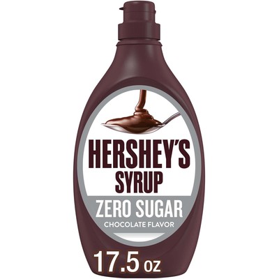 Hershey's Zero Sugar Chocolate Syrup, Bottle 17.5 oz