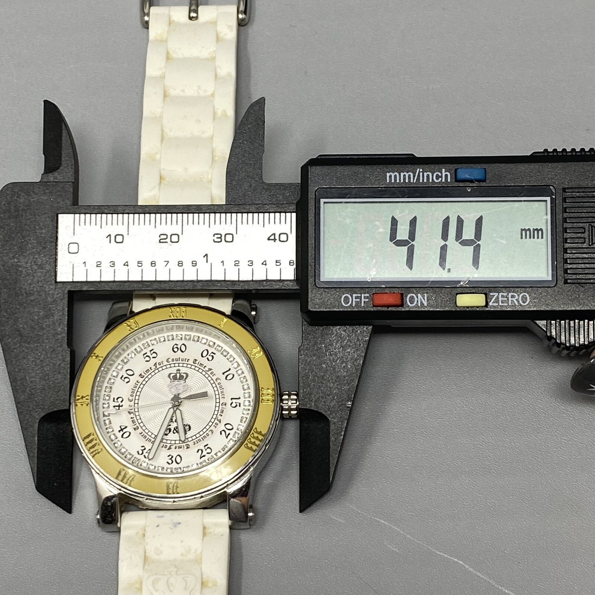 Juicy Couture Watch Women Yellow Bezel Rhinestones Rubber 