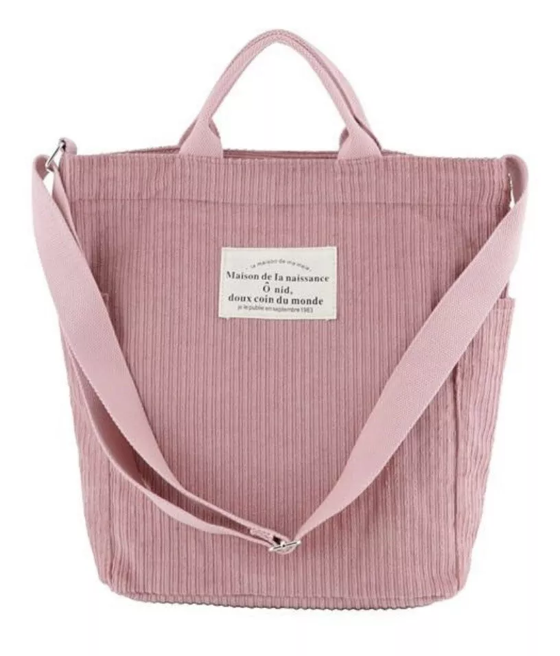 NEW Notebook Therapy Life + Travel Cord Tote Bag Dusty Pink