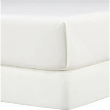 Crate and & Barrel MATELASSE BOX SPRING COVER-White-KING-elastic defect-NEW Read
