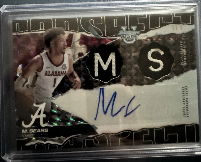 Mark Sears Dual Relic Auto 1/1. Player Worn Patch. Alabama Crimson Tide