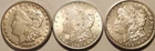 1921 P D S Morgan Silver Dollars Lot 3 AU/BU 90% Silver Complete Set