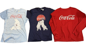 Coca Cola Graphic Shirt Lot Mens M Polar Bear Tees & Logo Sweatshirt Bundle
