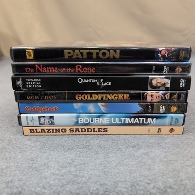 Classic Film Lot of 7 DVDs Patton Goldfinger Caddyshack The Bourne Ultimatum +++