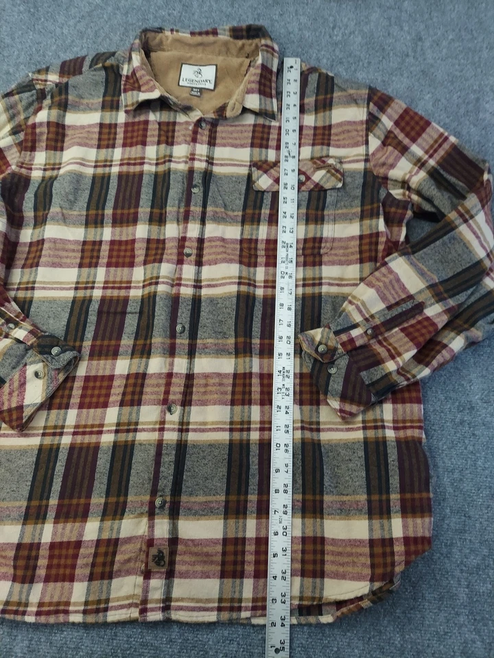 Legendary Whitetails Flannel Shirt Men 3XLT Brown Plaid Cotton Buck Camp Outdoor - Image 4 of 4