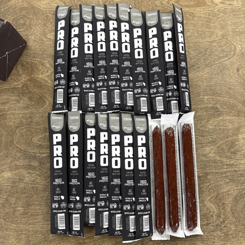20 Wenzel’s Farm Pro Teriyaki Meat Sticks Protein Snacks