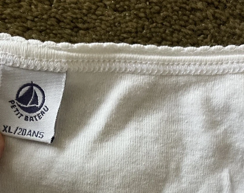 Alças de espaguete Petite Bateau de algodão branco solteiro GG - Imagem 4 de 4