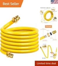 70 Ft Flexible Stainless Steel Gas Line - 1/2" Perfect for Grills & Heaters