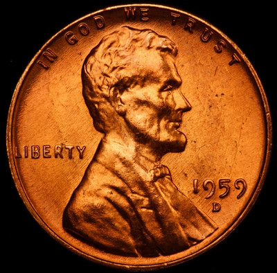 1959-D Lincoln Memorial Cent- Red Choice Gem BU First Year of Issue