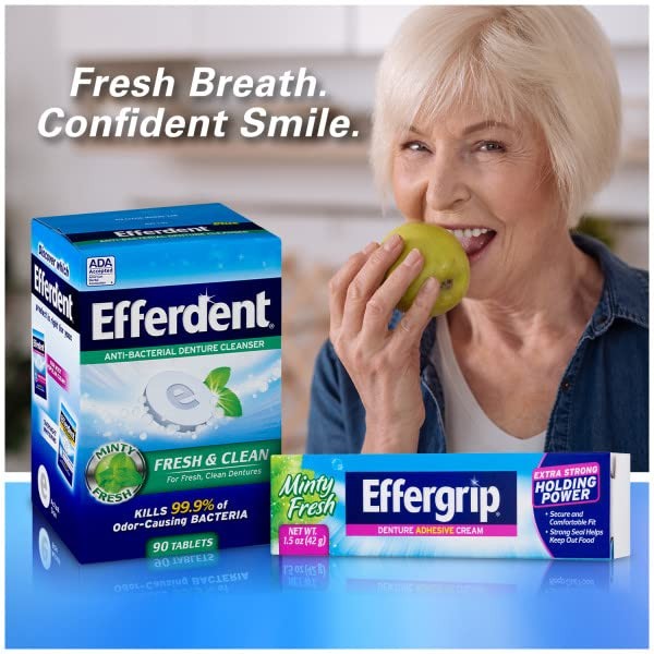 Effergrip Denture Adhesive Cream, 2.5 Ounce (Pack of 6), Clear/Transparent 