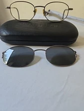 Smart Clip 204 Eye glasses  frames Gunmetal Clip w/ sunglasses 50-19-140 mm case