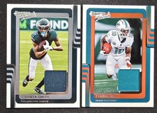 2025 Donruss Threads Patch Lot Of 2 - Tyreke Hill, DeVonta Smith