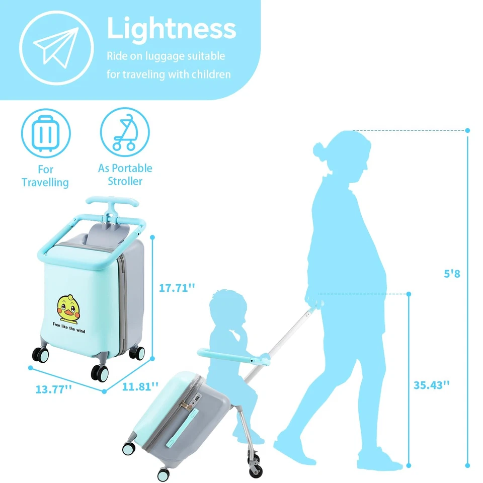 Детский чемодан 2 в 1, съемная коляска на колесиках с... - Изображение 2 из 4