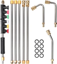 Pressure Washer Extension Wand Upgrade, 9 Pack 9-Pack with 3 Curved Rods 