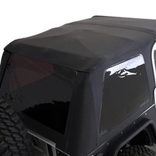 For Jeep Wrangler 97-06 Factory Replacement Black Diamond Bowless Combo Soft Top