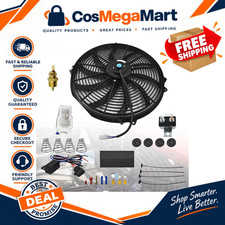 16 Electric Radiator Cooling Fan Kit 3000 Cfm 12v High Performance Black