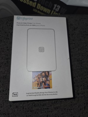 New Lifeprint Portable 3'' x 4.5'' Photo Video Printer for iPhone Black LP002-2