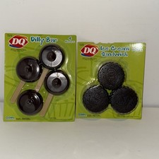 2 REALISTIC DAIRY QUEEN TIKES PLAY FUN FOOD ICE CREAM SANDWICH DILLY BAR 2009